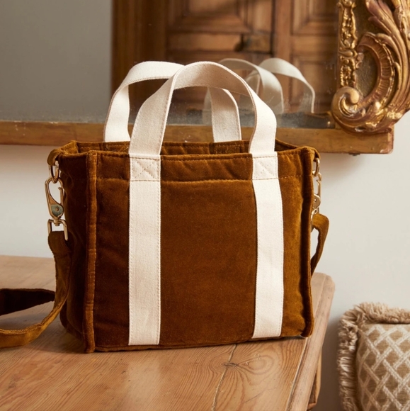 Sezane Handbags - Sezane Velvet Mini Tote Bag